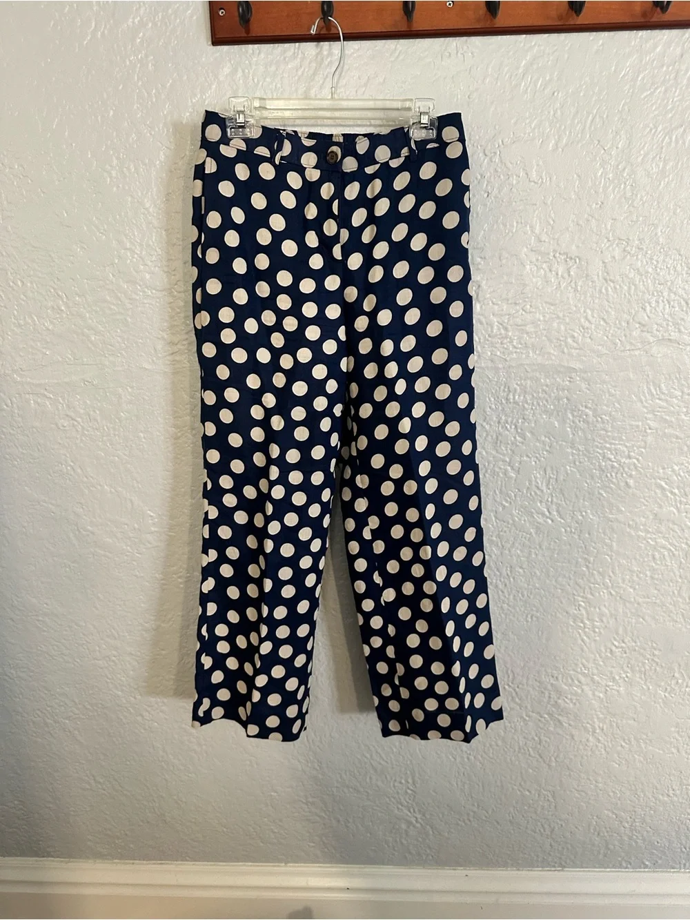 J. Crew Harbor Pant in Linen Polka Dot